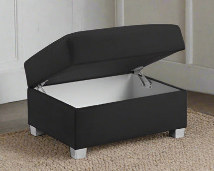 Verona Storage Foot Stool In Black