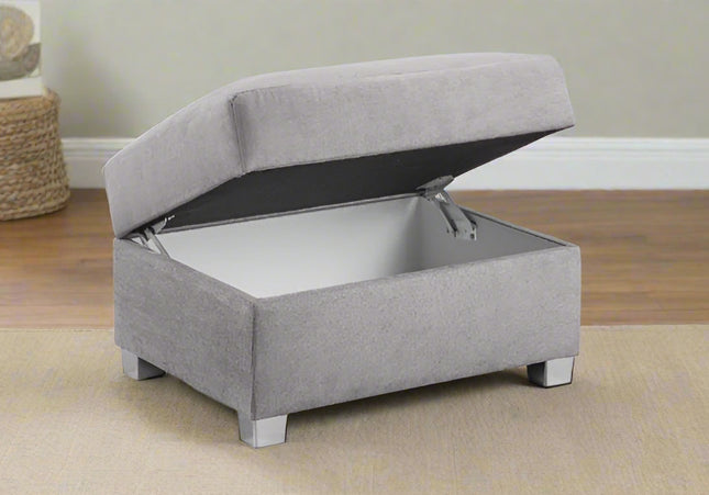 Verona Storage Foot Stool In Grey