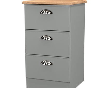 Victoria Bedroom Collection In Dusk Grey With Riviera Oak Top