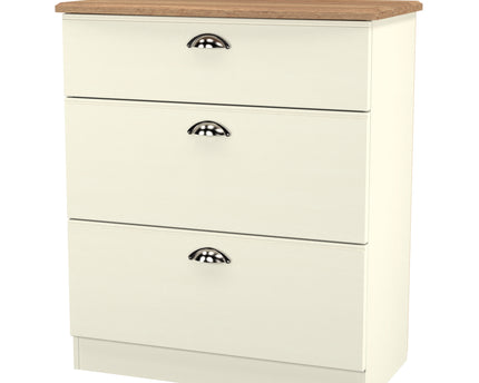 Victoria Bedroom Collection In Cream Ash With Riviera Oak Top