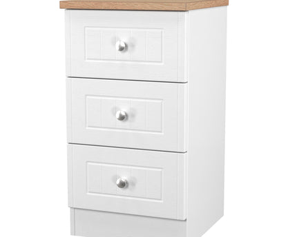 Vienna Bedroom Collection In White Ash With Bardolino Oak Top