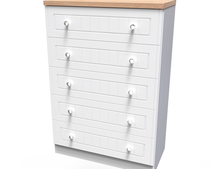 Vienna Bedroom Collection In White Ash With Bardolino Oak Top