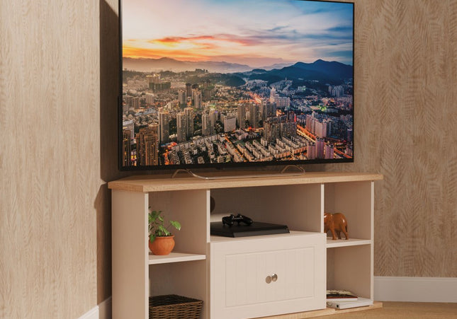 Vienna Corner TV Unit in Kashmir Ash & Bardolino Oak
