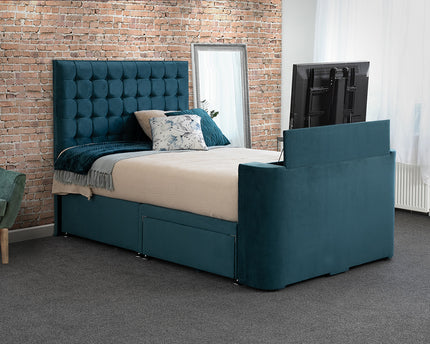 Vision Classic TV Double Bed Frame In Teal