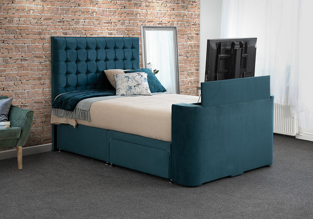 Vision Classic TV Double Bed Frame In Teal