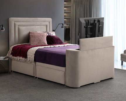 Vision Debut TV Double Bed Frame In Beige