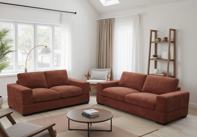 Westminster 3 and 2 Sofa Set In Berry Red