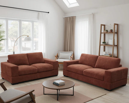 Westminster 3 and 2 Sofa Set In Berry Red
