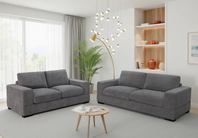 Westminster 3 and 2 Sofa Set In Grey