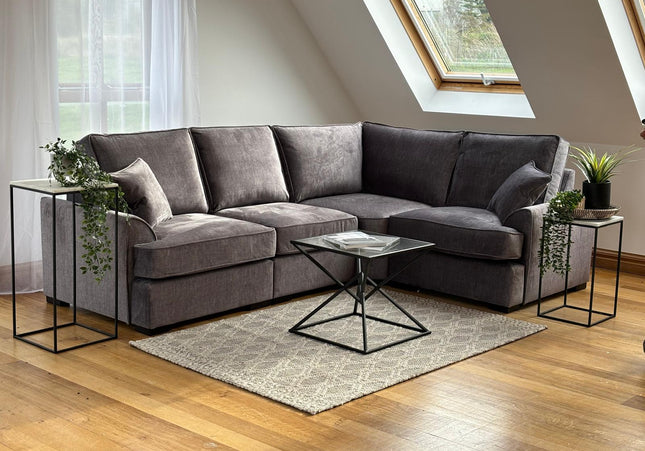 Funk Universal Corner Sofa - Grey, Seat Cushions: Removable, Back Cushions: Removable, Back Cushions: Removable, Foam-filled Seat Cushions, spacious corner design offers ample room for the whole family to sprawl out, all wrapped up in soft, easy-clean fabric.