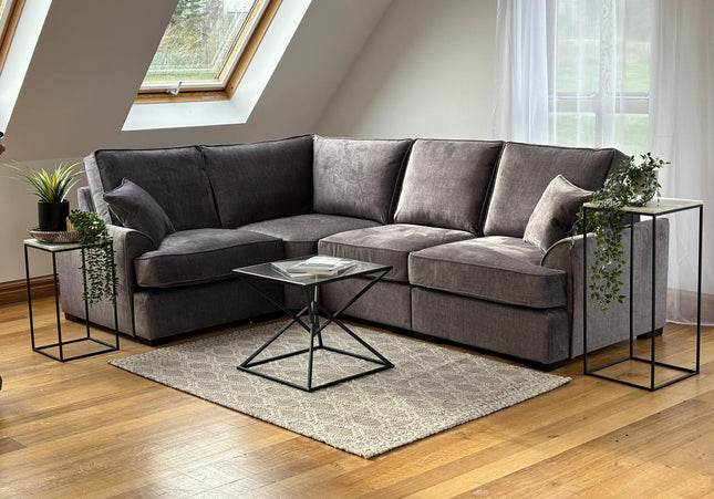 Funk Universal Corner Sofa - Grey, Seat Cushions: Removable, Back Cushions: Removable, Back Cushions: Removable, Foam-filled Seat Cushions, spacious corner design offers ample room for the whole family to sprawl out, all wrapped up in soft, easy-clean fabric.