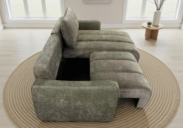 Portland Green Universal Corner Sofa Bed