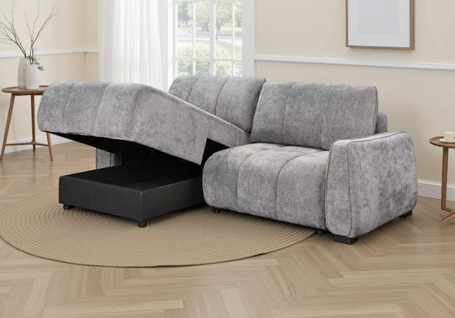 Portland Grey Universal Corner Sofa Bed