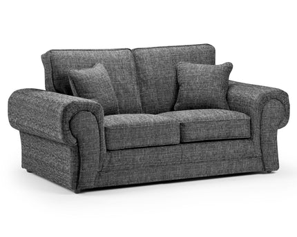 Wilcot 2 seater - Grey, soft polyester upholstery and plush cushions, large square comfy armrest