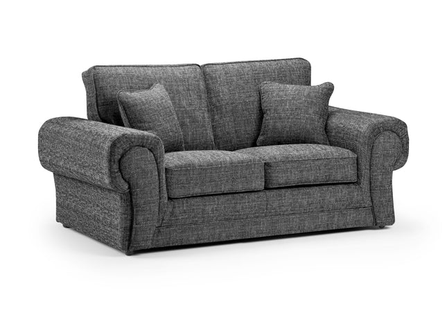 Wilcot 2 seater - Grey, soft polyester upholstery and plush cushions, large square comfy armrest