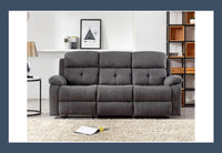 New York 3 Seater Manual Reclining Sofa - Grey