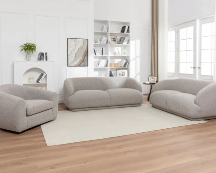 Ariana 3+2+1 Seat Sofa Set In Taupe Boucle