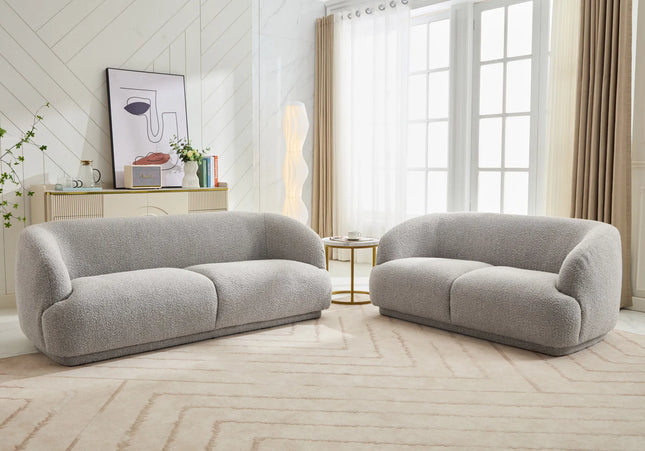 Ariana 3+2 Seat Sofa Set In Taupe Boucle