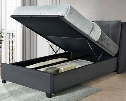 Ashleigh Grey Ottoman Bed Bundle - Double or King Size