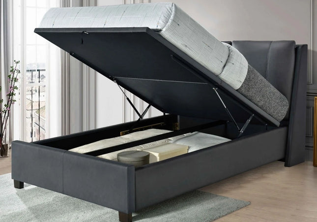 Ashleigh Grey Ottoman Bed Bundle - Double or King Size