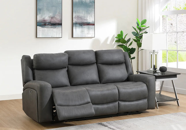 Atlanta Power Recliner 3 Seater In Grey