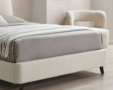 Luna Pillow Bed - Double Or King Size - Ivory Boucle
