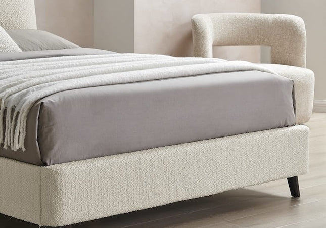 Luna Pillow Bed - Double Or King Size - Ivory Boucle