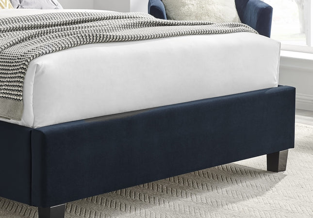 Polaris Wing Headboard Bed Bundle - Double or King Size - Navy