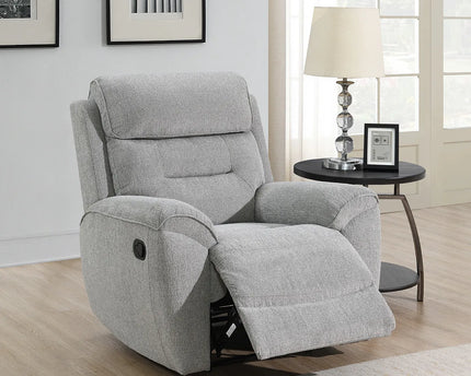 Canterbury Manual Or Power Recliner Arm Chair In Light Grey