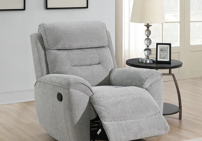 Canterbury Manual Or Power Recliner Arm Chair In Light Grey