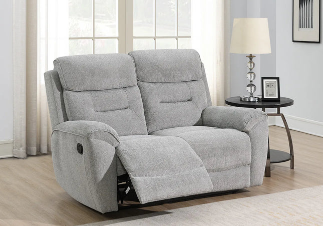 Canterbury 2 Seater Manual Or Power Recliner Sofa In Light Grey