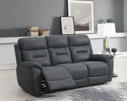 Canterbury 3 Seater Manual Or Power Recliner Sofa In Dark Grey