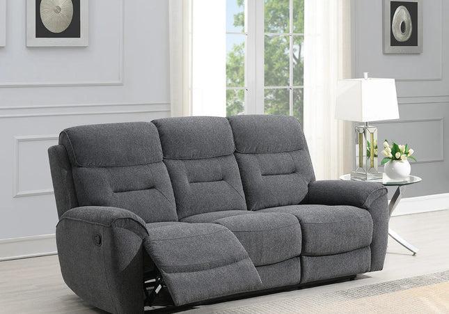 Canterbury 3 Seater Manual Or Power Recliner Sofa In Dark Grey