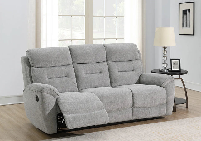 Canterbury 3 Seater Manual Or Power Recliner Sofa In Light Grey
