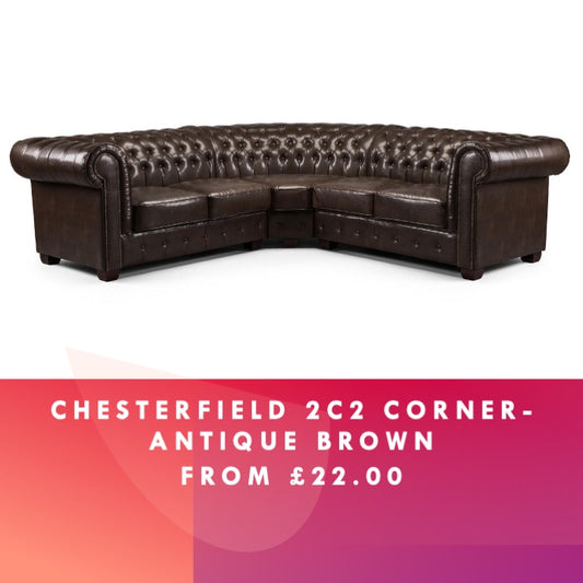 Antique Brown Chesterfield Large Corner