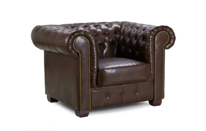 Antique Brown Chesterfield Arm Chair