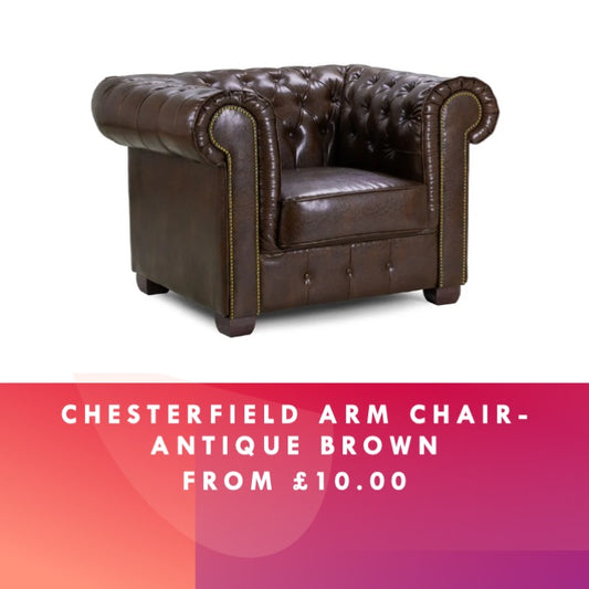 Antique Brown Chesterfield Arm Chair