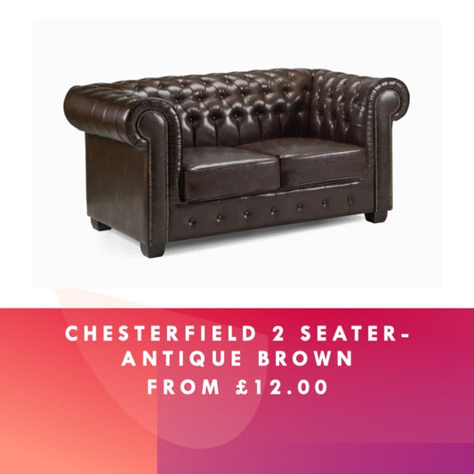 Antique Brown Chesterfield 2 Seater