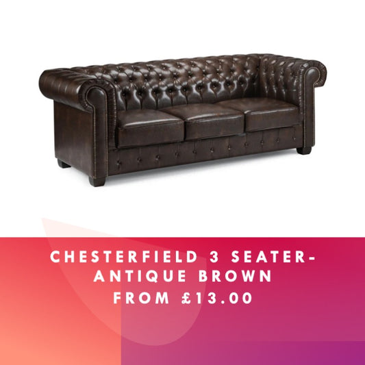 Antique Brown Chesterfield 3 Seater