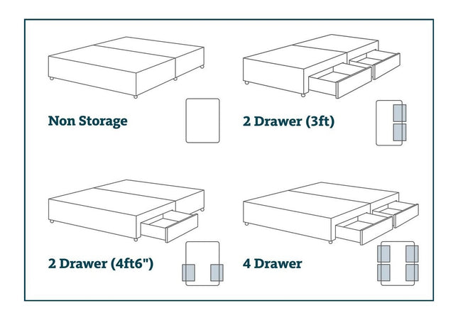 End Stripe Headboard Divan Bed