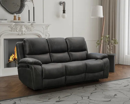 Isabella Manual Recliner 3 Seater In Charcoal