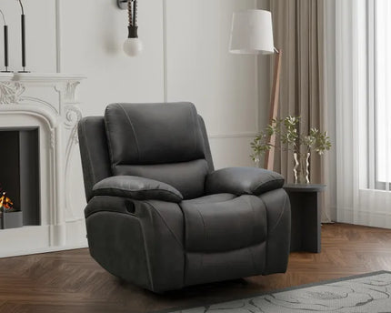 Isabella Manual Recliner Armchair In Charcoal