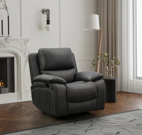 Isabella Manual Recliner Armchair In Charcoal