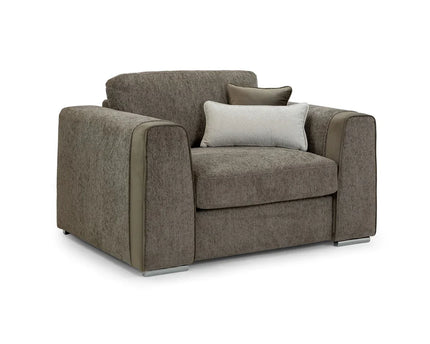 Naples Armchair - Mocha, upholstered in soft chenille fabric for ultimate comfort. Featuring removable seat and back cushions with removable covers, Fabric band detail around the arm of the sofa