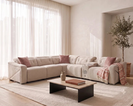 Ohio Beige Electric Corner Recliner Sofa