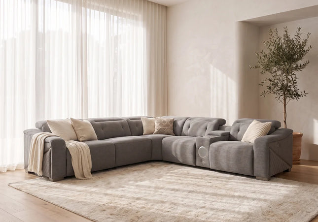 Ohio Grey Electric Corner Recliner Sofa
