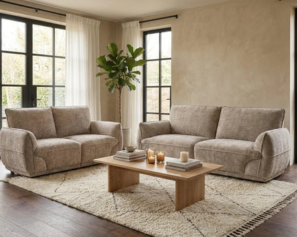 Angelo 3+2 Fabric Sofa Set – Beige
