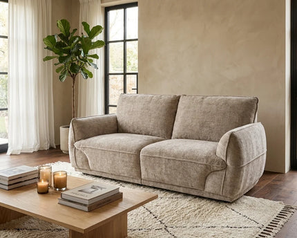 Angelo 2 Seater Fabric Sofa – Beige