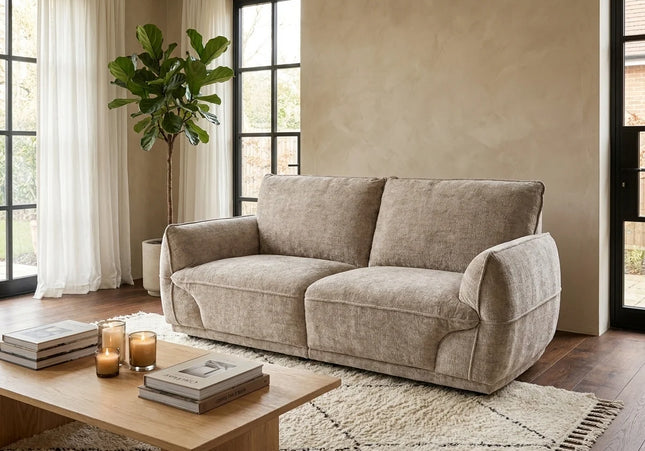 Angelo 2 Seater Fabric Sofa – Beige