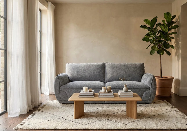 Angelo 3 Seater Fabric Sofa – Grey
